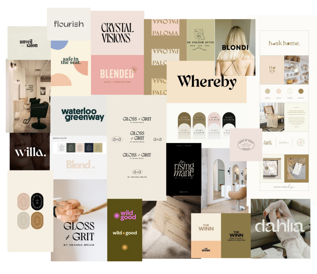 Mood board for a modern, feminine wellness brand